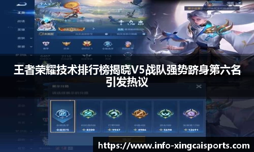 王者荣耀技术排行榜揭晓V5战队强势跻身第六名引发热议